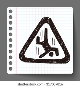 people fall sign doodle