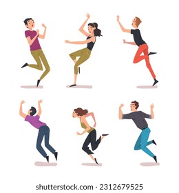 People Falling Down Stumbling and Slipping Vector Set
