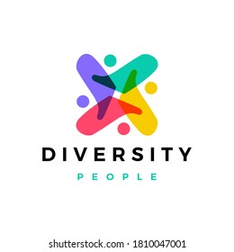 people family diversity colorful logo vector icon illustration