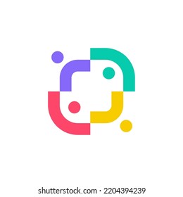 people family diversity colorful logo vector icon illustration