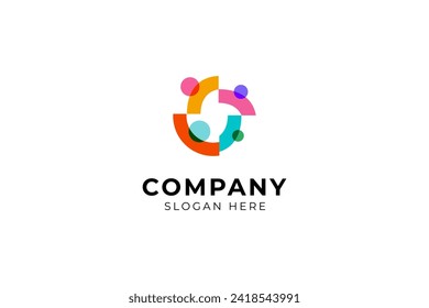 people family diversity colorful logo vector icon illustration. family logo inspiration