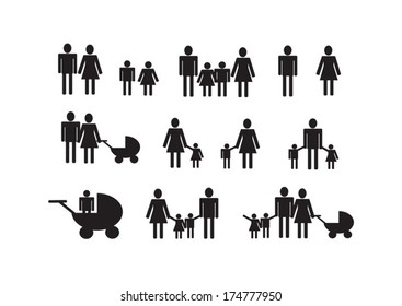 People Family icon Pictogram People  - Shutterstock ID 174777950