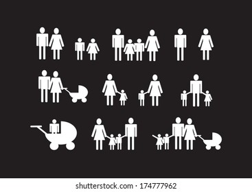 Family Vector Icons Set Thin Line Stock Vector (Royalty Free) 551931652