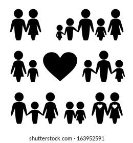 People Family icons set