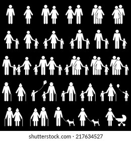 People Family Icons Set