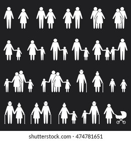 People Family Icons Set