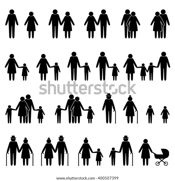 People Family Icons Set Stock Vector (Royalty Free) 400507399