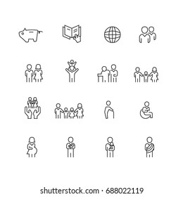 People and Family icons set,Vector