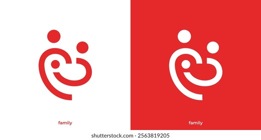 People Family Logo Group, Friendship, Cooperation, Partnership Icon Graphic.