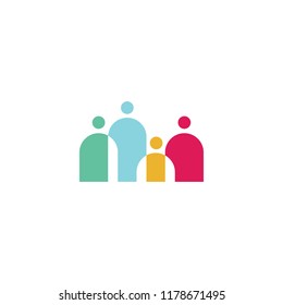 People Family Together Human Unity Logo Vector Icon