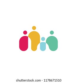 people family together human unity logo vector icon