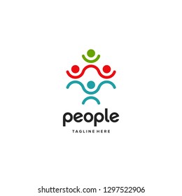 people family together human unity logo vector icon