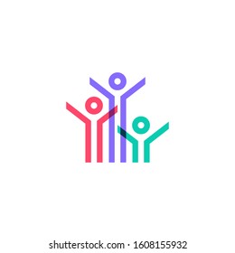 people family together human unity logo vector icon