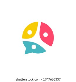 People Family Together Human Unity Chat Bubble Logo Vector Icon