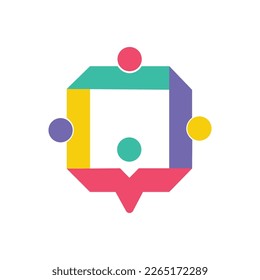 people family together human unity chat bubble logo vector icon