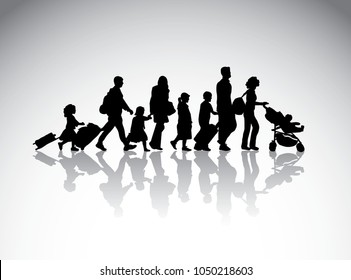 People family travel silhouette symbol.