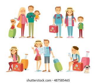 People and family traveling on vacation