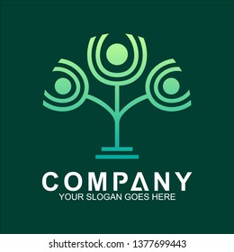 people family tree logo in line style