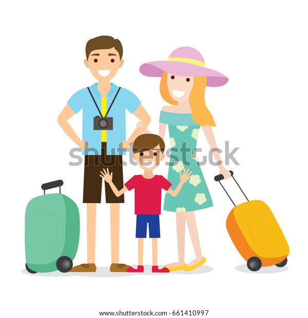 People Family Vacation Flat Design Stock Vector (Royalty Free ...