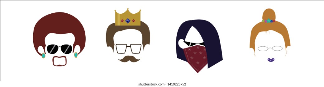 People with fancy accessories/Simple illustration