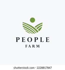 People farm logo icon flat design template