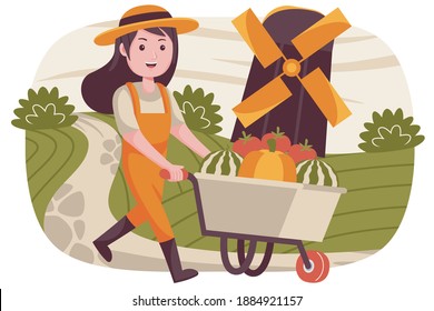 People farmer vector illustration with flat design style.