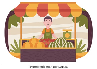 People farmer vector illustration with flat design style.