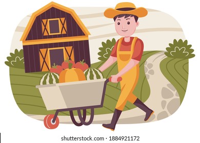 People farmer vector illustration with flat design style.