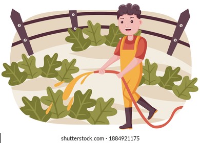 People farmer vector illustration with flat design style.