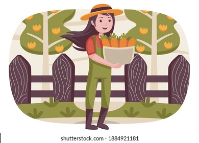 People farmer vector illustration with flat design style.