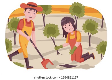 People farmer vector illustration with flat design style.