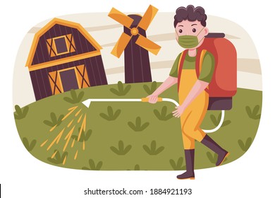 People farmer vector illustration with flat design style.