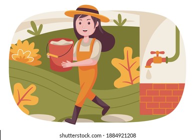 People farmer vector illustration with flat design style.