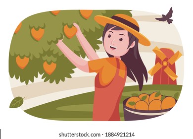 People farmer vector illustration with flat design style.