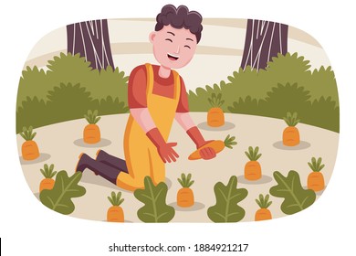 People farmer vector illustration with flat design style.