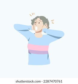 people with fear and panic on face, nervous with problems, shock and phobia.people afraid of something and are very shocked. Scared people set vector illustration.