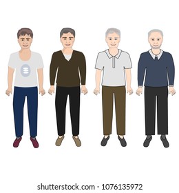 People fifty years, vector background