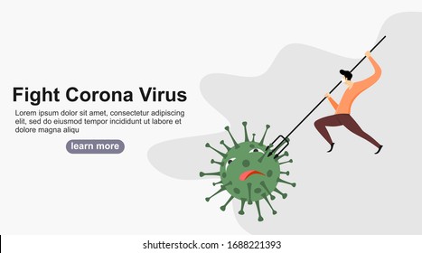 People fight against corona virus outbreaks. vector illustration