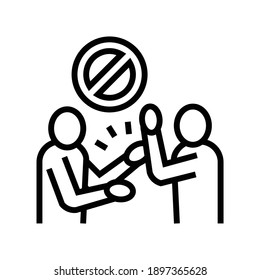 la gente lucha contra el vector de icono de la línea de problemas de pobreza. la gente lucha contra el signo del problema de la pobreza. símbolo de contorno aislado ilustración negra
