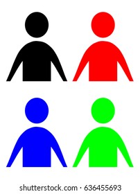 people figure icons vector in multiple colors
