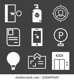 People filled and outline vector icon set on black background
