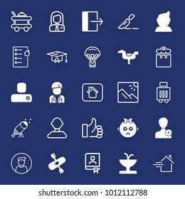 People filled and outline vector icon set on navy background