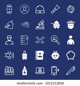 People filled and outline vector icon set on navy background