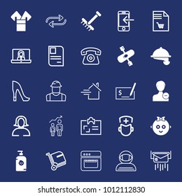 People filled and outline vector icon set on navy background