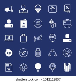 People filled and outline vector icon set on navy background