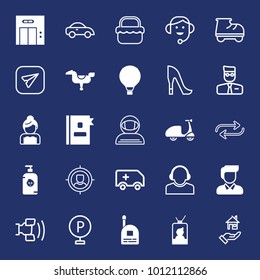 People filled and outline vector icon set on navy background