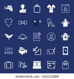 People filled and outline vector icon set on navy background