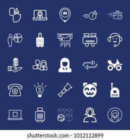 People filled and outline vector icon set on navy background