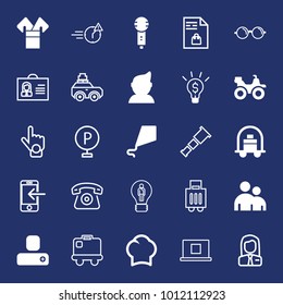 People filled and outline vector icon set on navy background