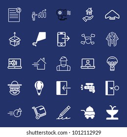 People filled and outline vector icon set on navy background